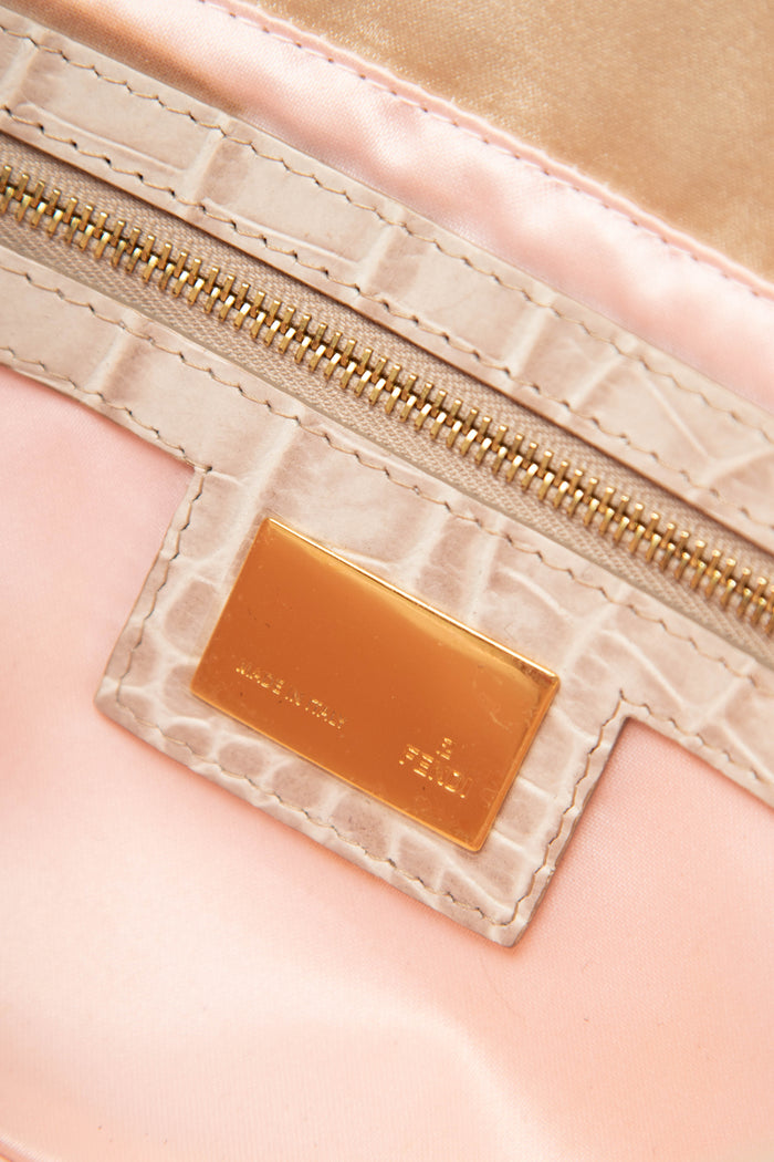 Vintage Fendi Silk and Crystal Baguette Shoulder Bag