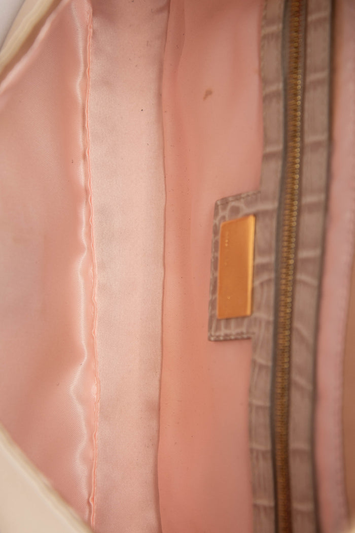 Vintage Fendi Silk and Crystal Baguette Shoulder Bag