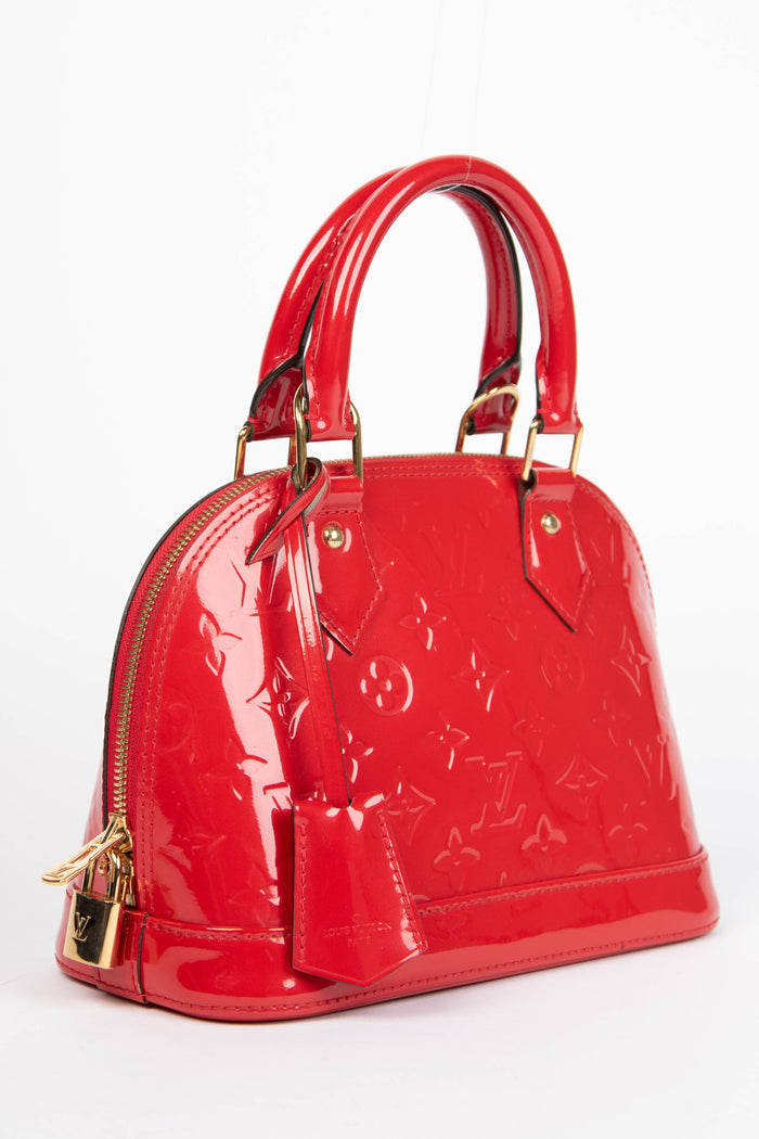 2010s Louis Vuitton Red Vernis Monogram Alma BB