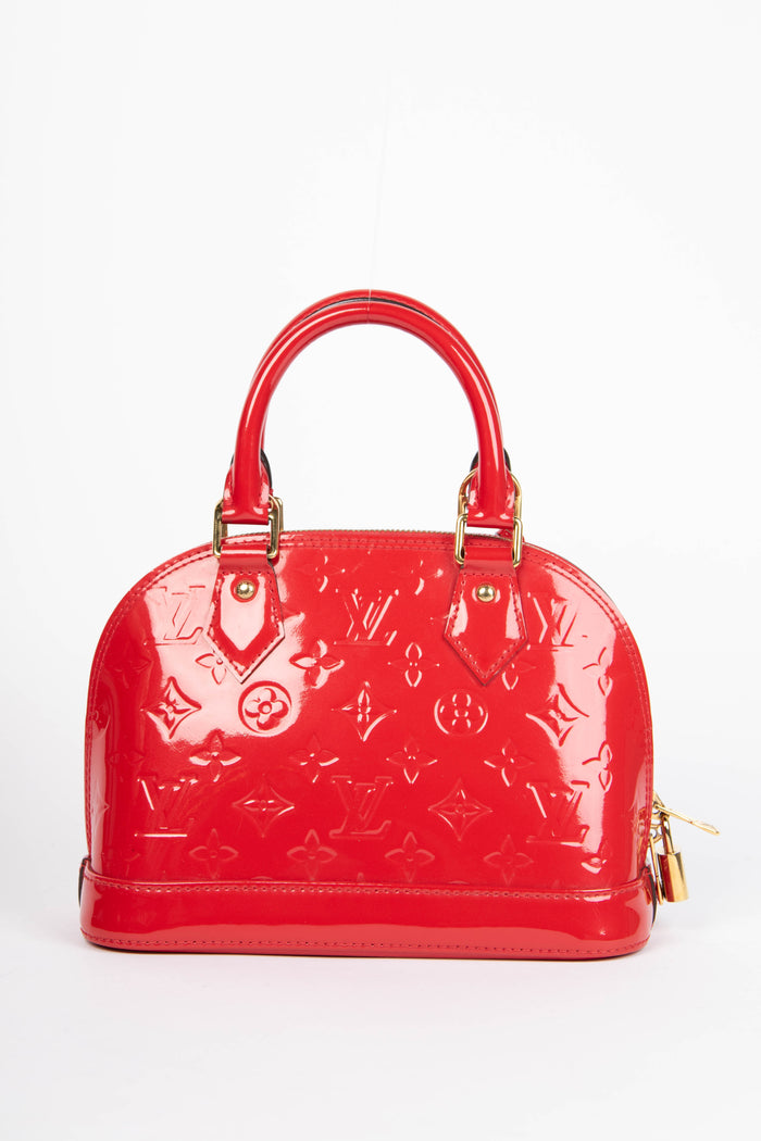 2010s Louis Vuitton Red Vernis Monogram Alma BB