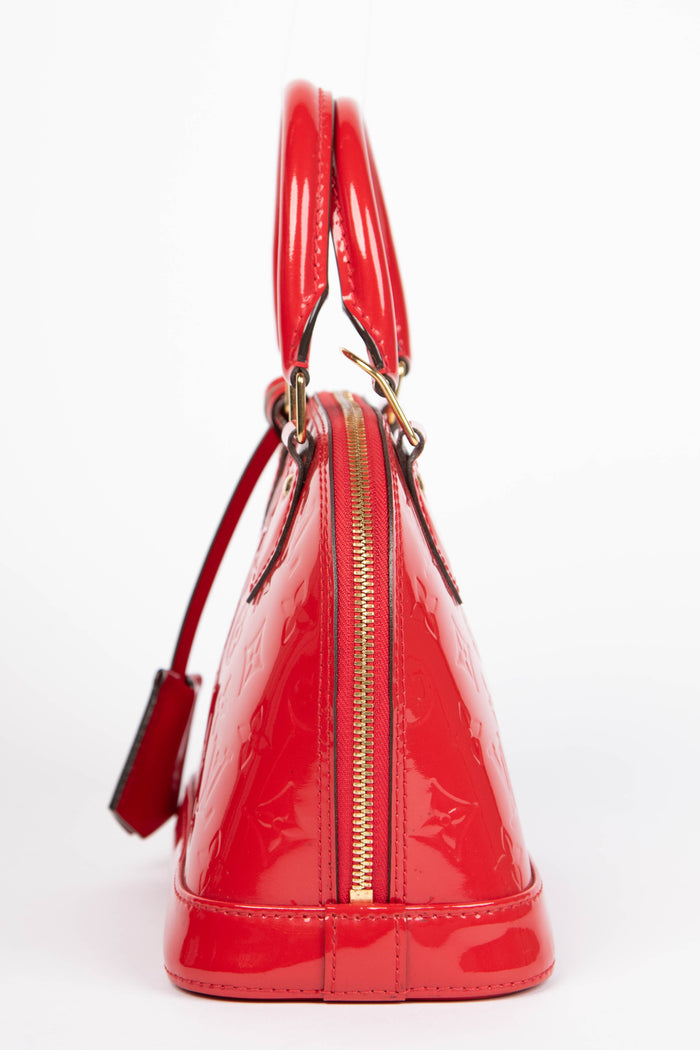 2010s Louis Vuitton Red Vernis Monogram Alma BB