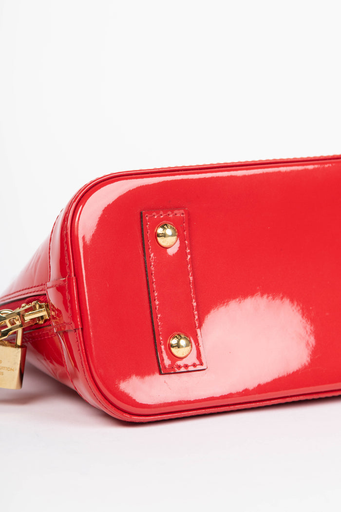 2010s Louis Vuitton Red Vernis Monogram Alma BB