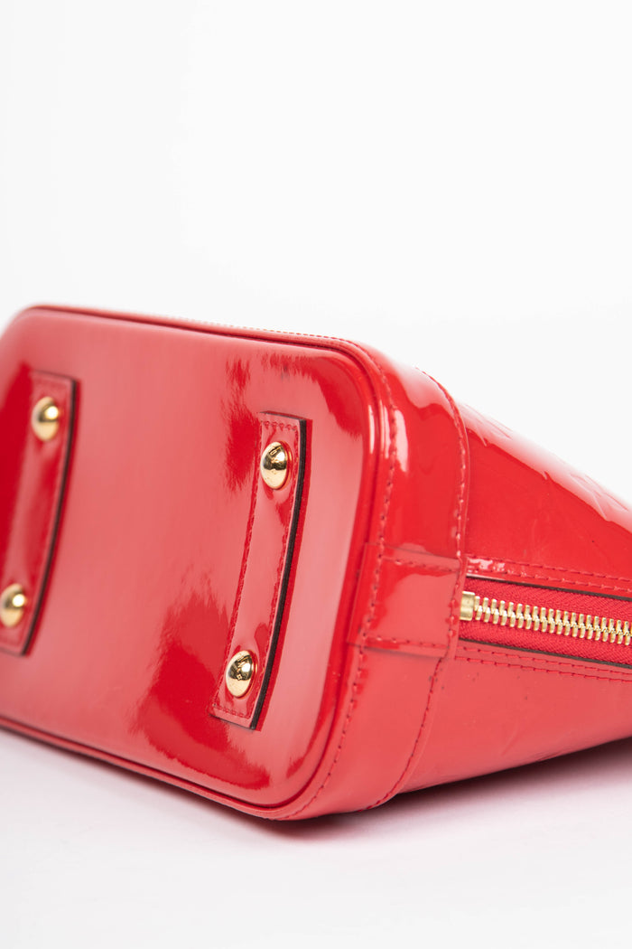 2010s Louis Vuitton Red Vernis Monogram Alma BB