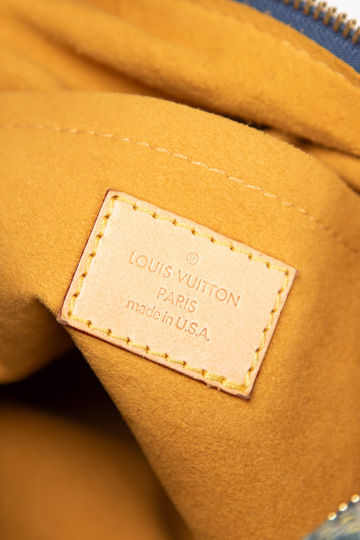 2000s Louis Vuitton Blue Denim Baggy PM Monogram Shoulder Bag
