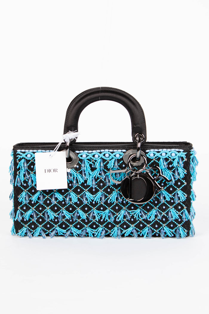 RARE 2022 Christian Dior Bead Embellished Lady D-Joy Top Handle Bag