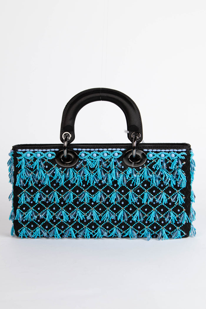 RARE 2022 Christian Dior Bead Embellished Lady D-Joy Top Handle Bag