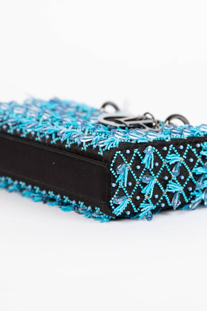 RARE 2022 Christian Dior Bead Embellished Lady D-Joy Top Handle Bag