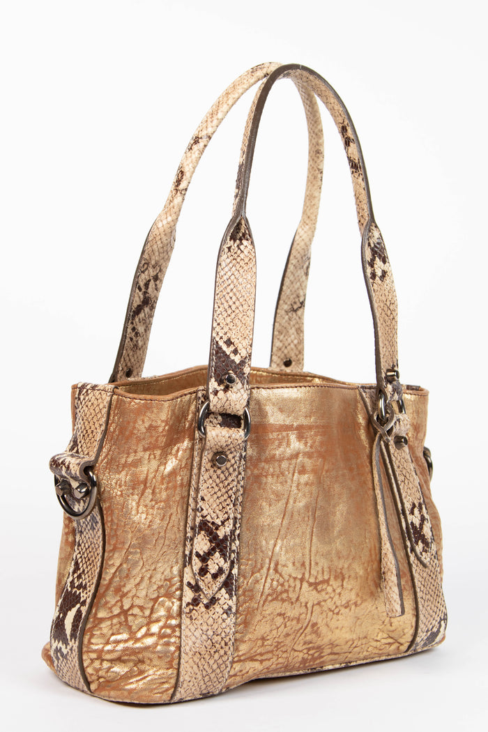 Vintage Miu Miu Gold Leather Tote Bag