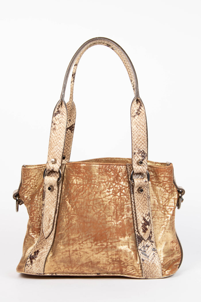 Vintage Miu Miu Gold Leather Tote Bag