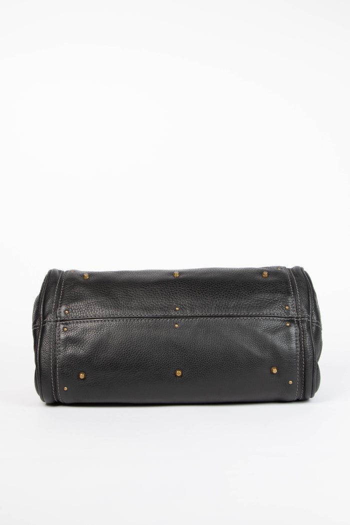 2000s Chloe Black Leather Paddington Shoulder Bag