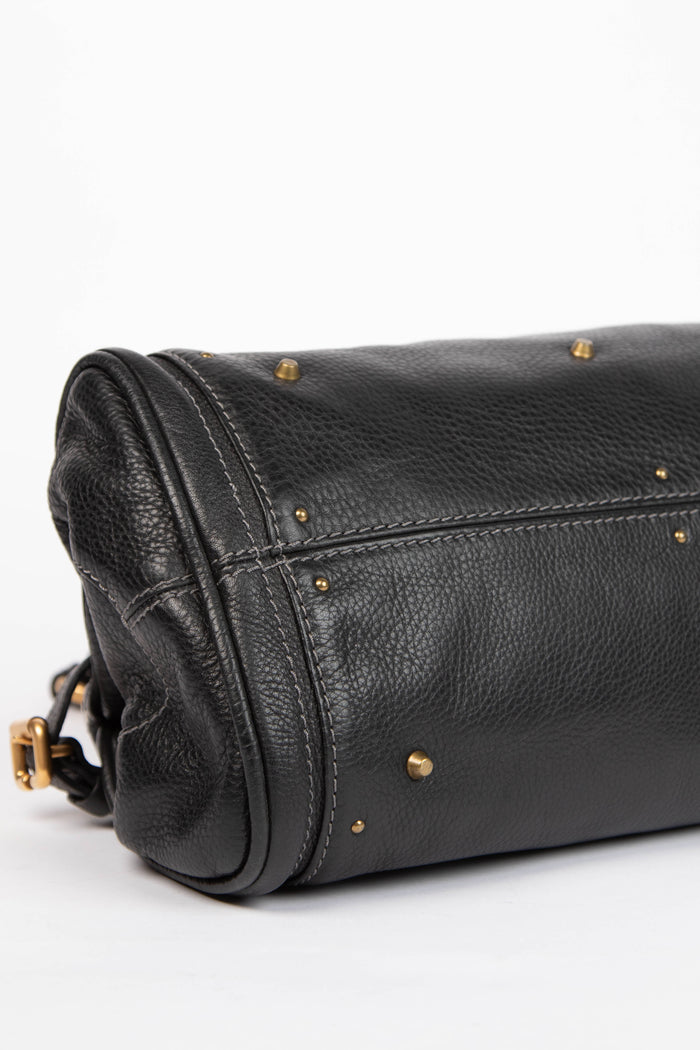 2000s Chloe Black Leather Paddington Shoulder Bag