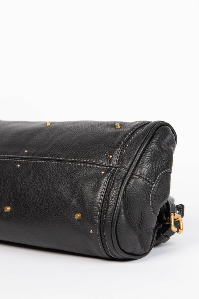 2000s Chloe Black Leather Paddington Shoulder Bag