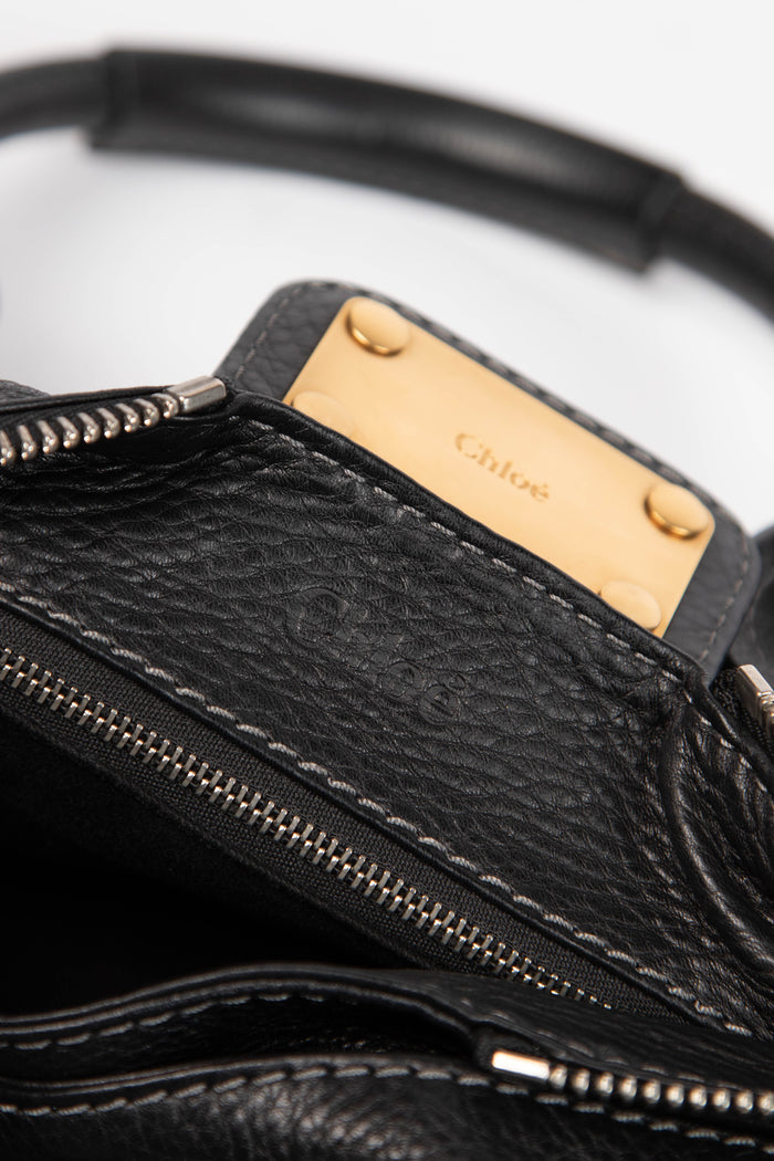 2000s Chloe Black Leather Paddington Shoulder Bag