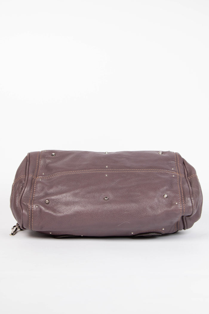 2000s Chloe Purple Leather Paddington Shoulder Bag