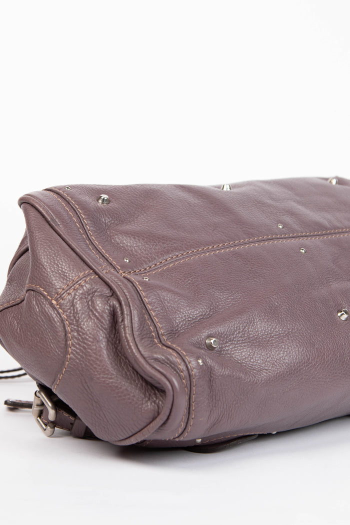 2000s Chloe Purple Leather Paddington Shoulder Bag