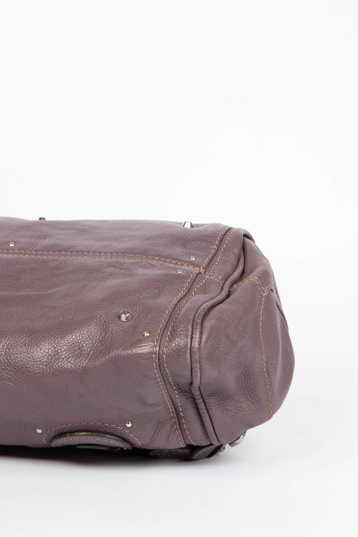 2000s Chloe Purple Leather Paddington Shoulder Bag