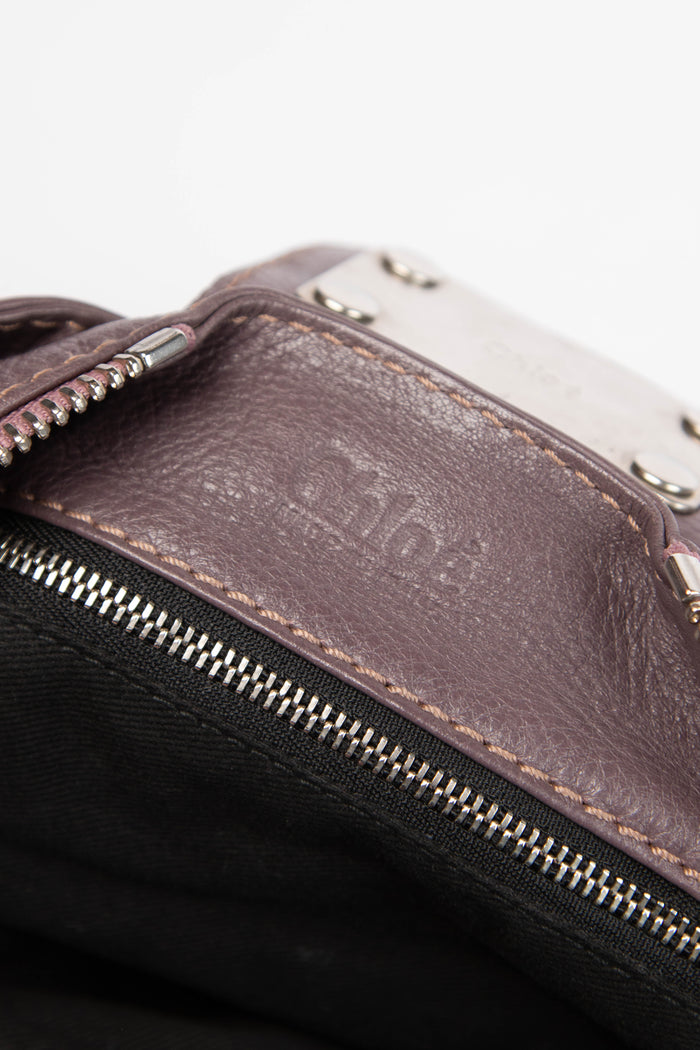 2000s Chloe Purple Leather Paddington Shoulder Bag