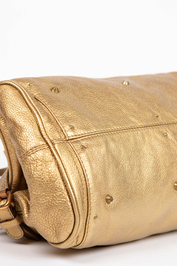 2000s Chloe Metallic Gold Leather Paddington Shoulder Bag