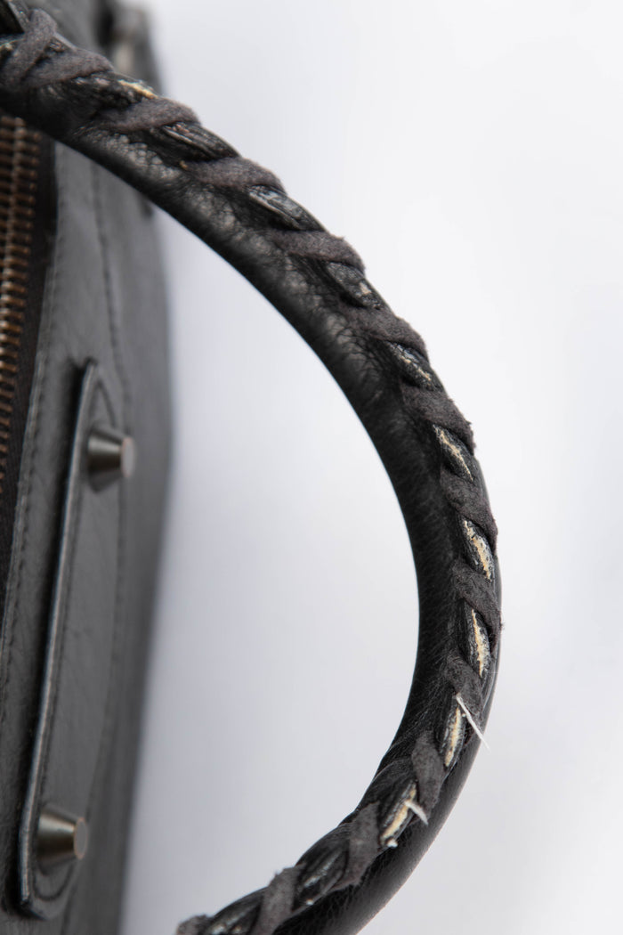 2000s Balenciaga Black Leather First City Shoulder Bag