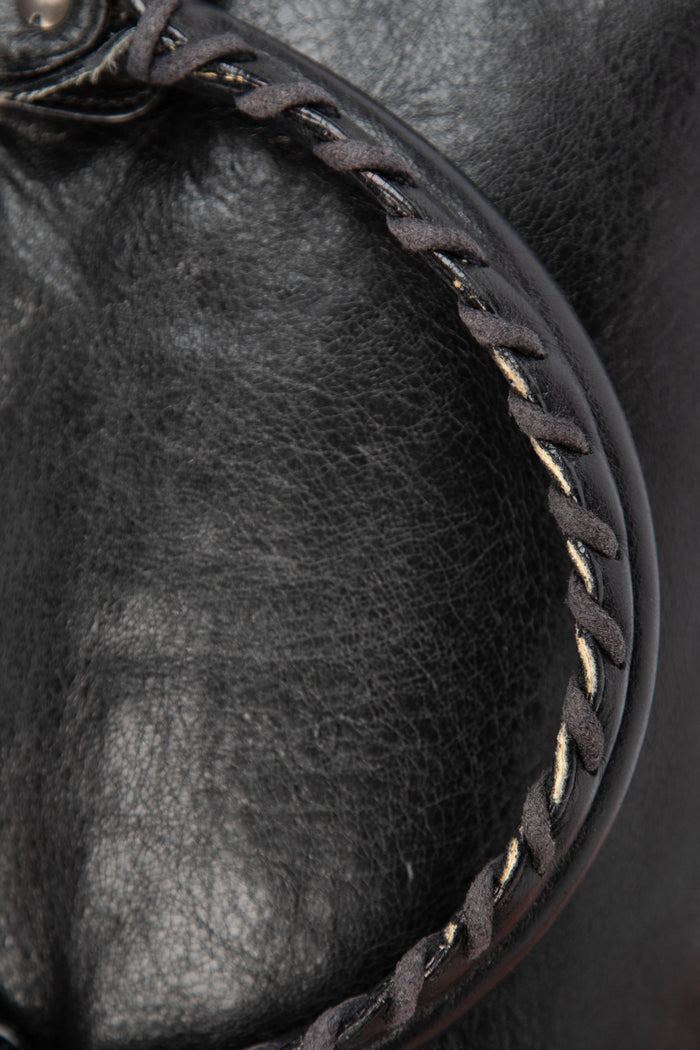 2000s Balenciaga Black Leather First City Shoulder Bag