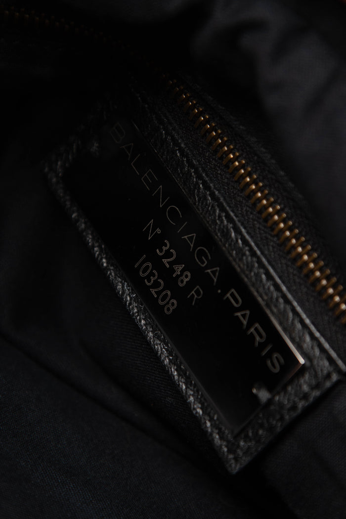 2000s Balenciaga Black Leather First City Shoulder Bag