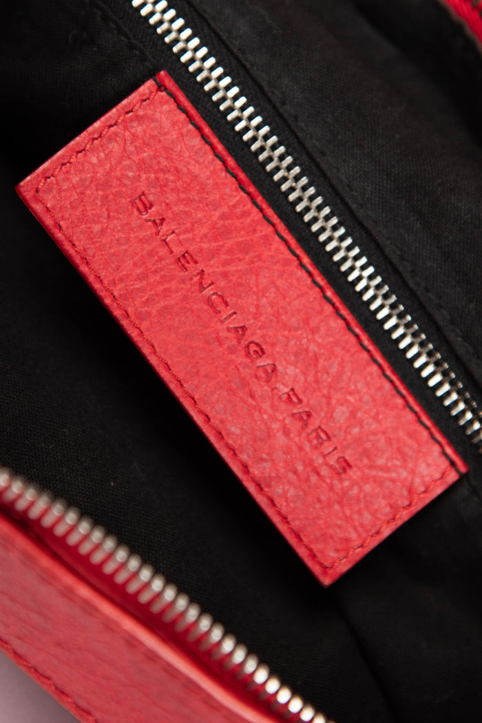 2010s Balenciaga Red Leather First City Shoulder Bag