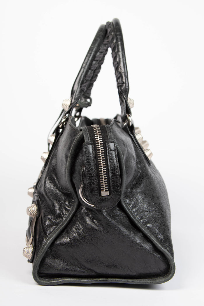 2000s Balenciaga Black Part-Time Shoulder Bag with Giant SHW