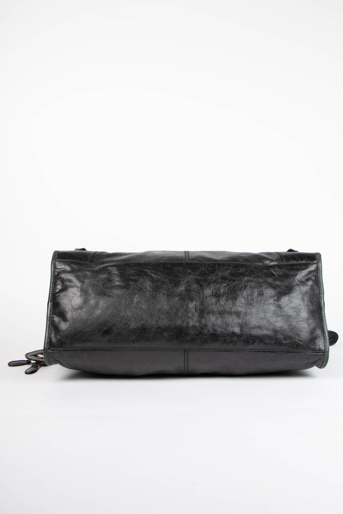 2000s Balenciaga Black Part-Time Shoulder Bag with Giant SHW