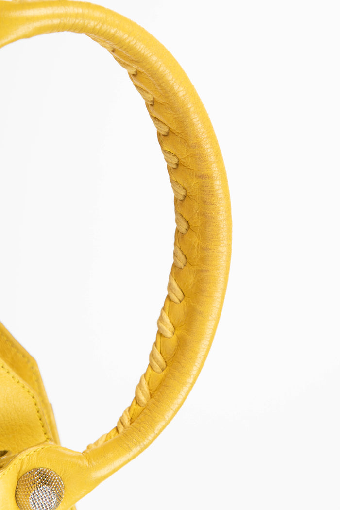 2010s Balenciaga Yellow Leather City Bag with Giant SHW