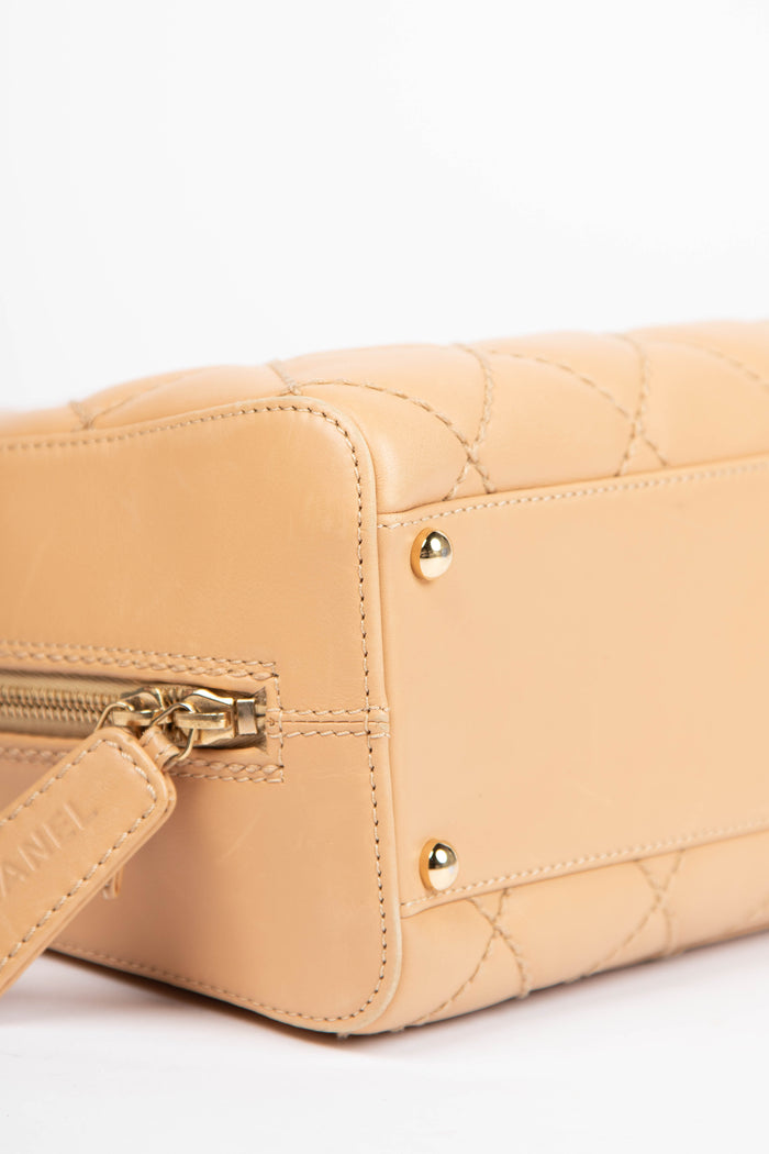 Vintage Chanel Beige Wild Stitch Top Handle Bag