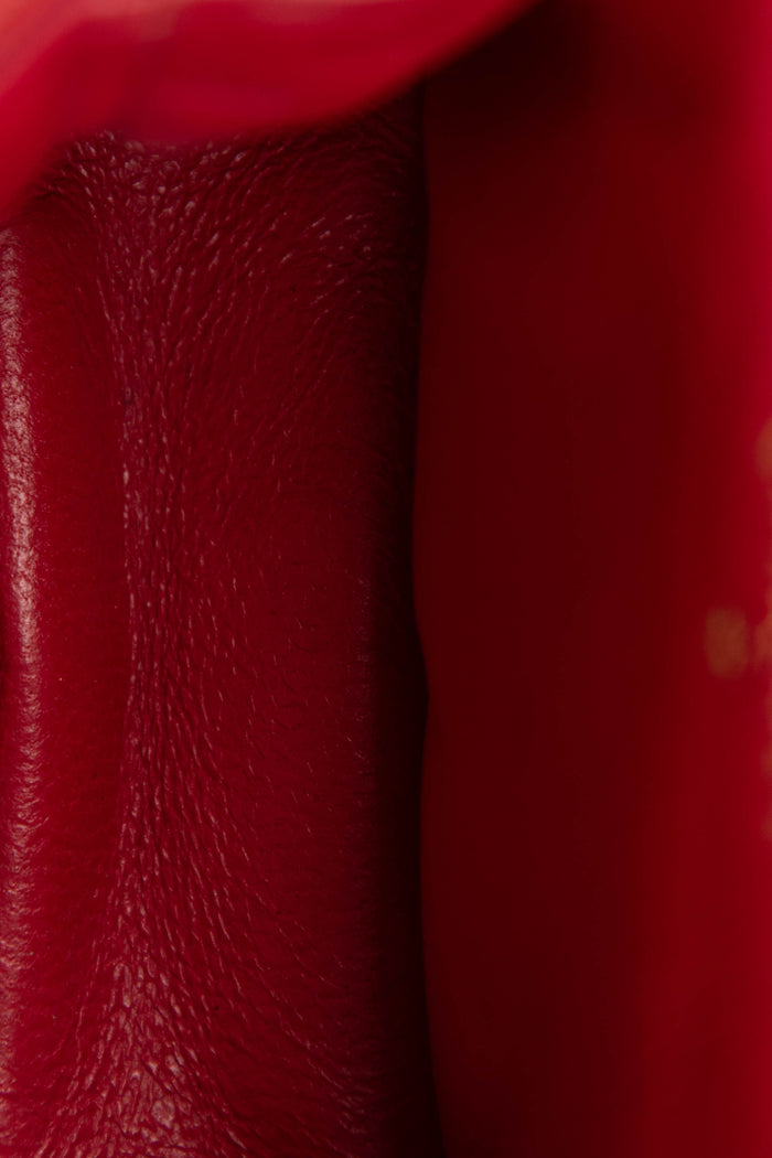 90s Chanel Red Lambskin Leather Mini Bag Charm