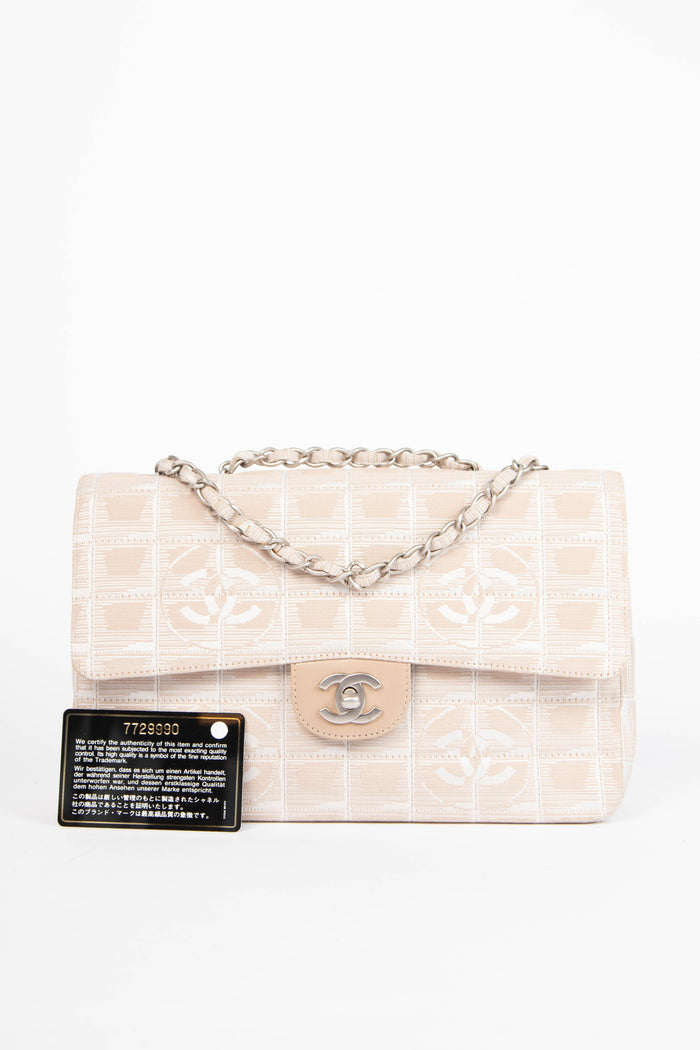2000s Chanel Beige Travel Line Single Flap Shoulder Bag