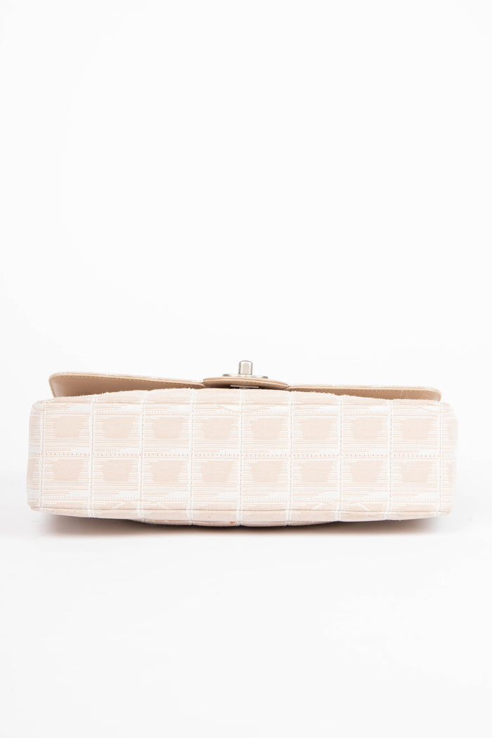 2000s Chanel Beige Travel Line Single Flap Shoulder Bag