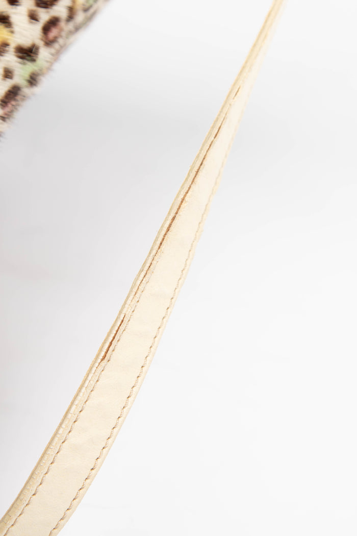 Vintage Fendi Multicoloured Leopard Print Pony Hair Baguette Shoulder Bag