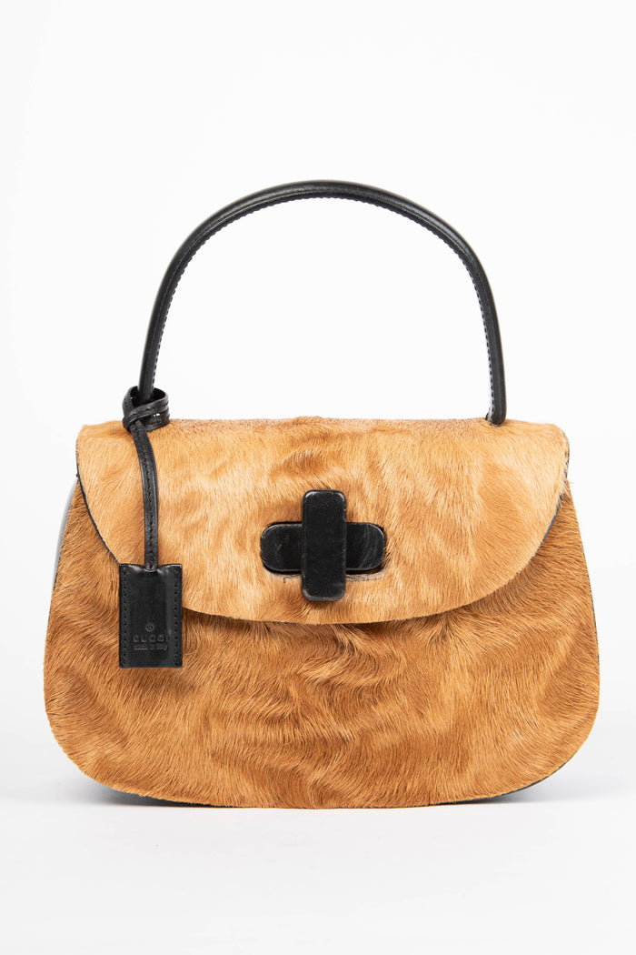 RARE Vintage Gucci Pony Hair Top Handle Bag