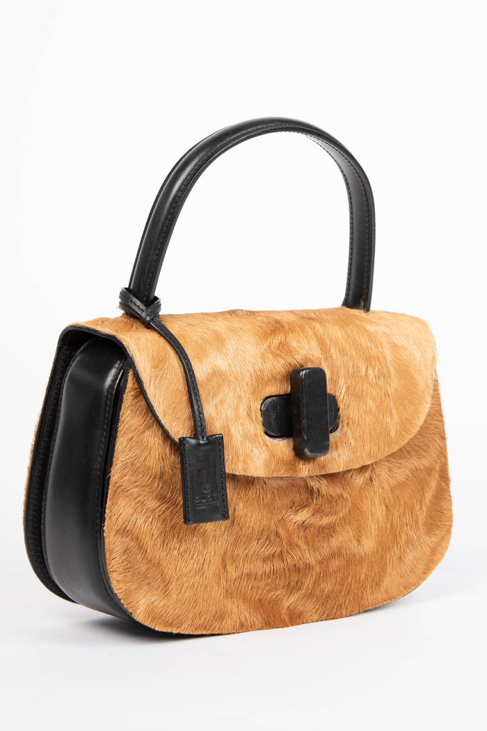 RARE Vintage Gucci Pony Hair Top Handle Bag