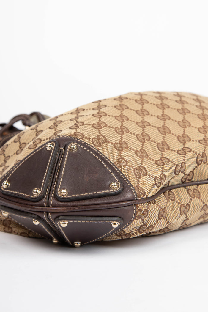 2000s Gucci Classic GG Canvas Indy Tassel Shoulder Bag