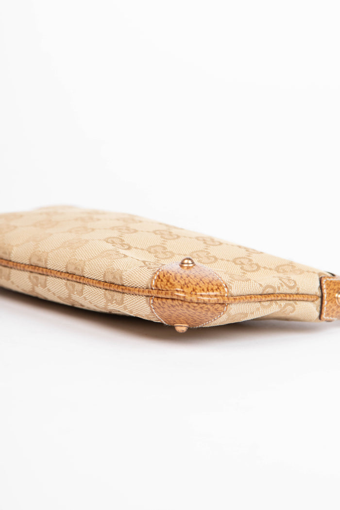 Vintage Gucci GG Monogram Bamboo Small Shoulder Bag