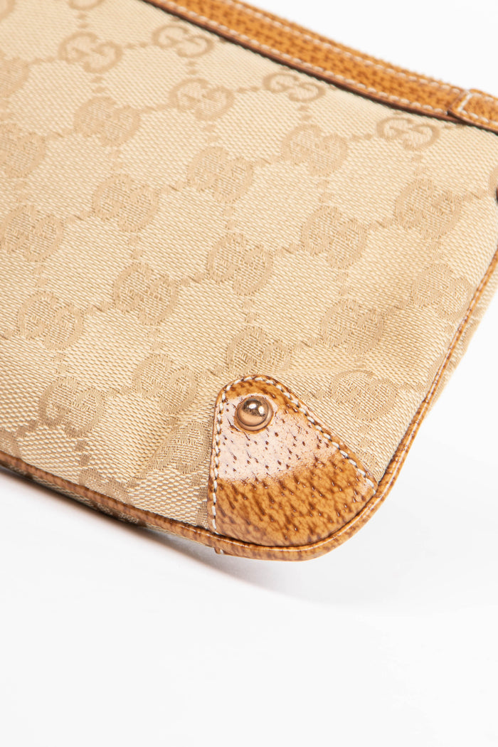 Vintage Gucci GG Monogram Bamboo Small Shoulder Bag