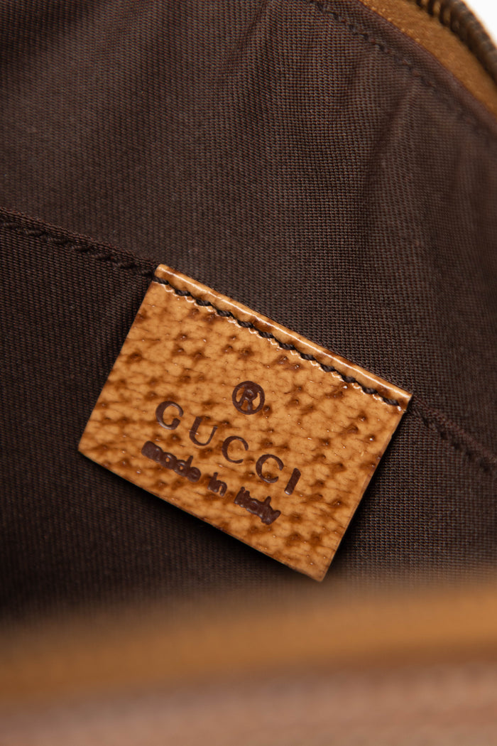 Vintage Gucci GG Monogram Bamboo Small Shoulder Bag