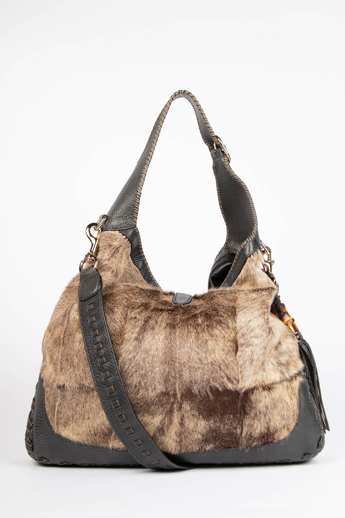 2000s Gucci Fur Crossbody Jackie Bag