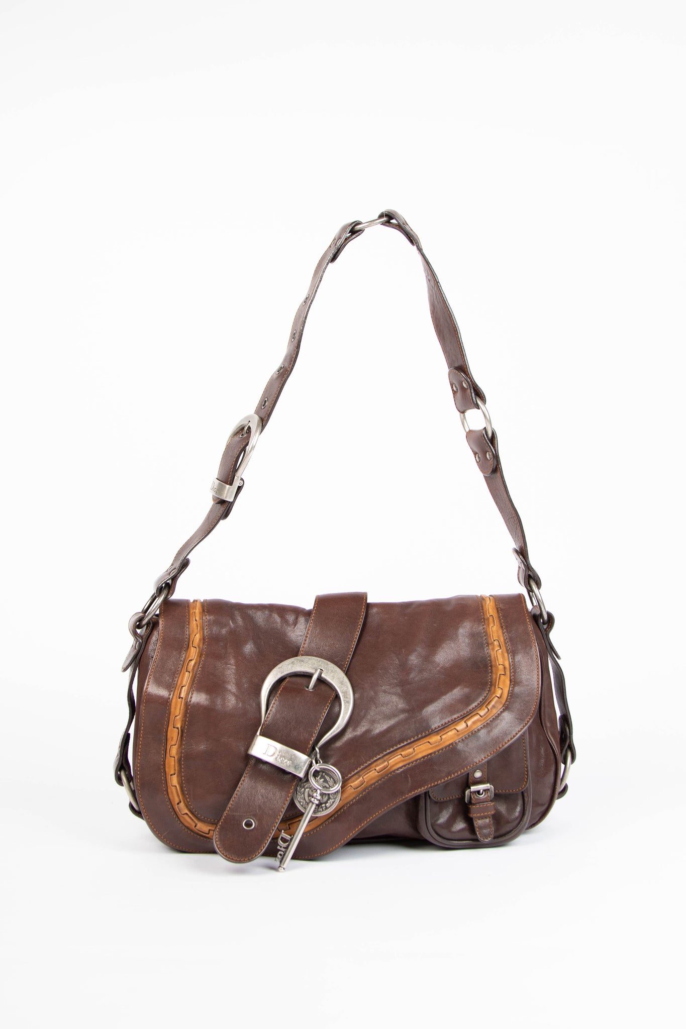 2000s Christian Dior Brown Leather Gaucho Shoulder Bag – Break Archive