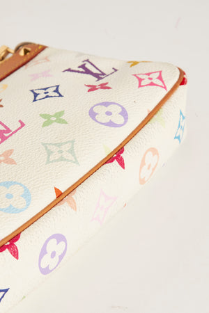 Vintage Louis Vuitton x Takashi Murakami White Multicolour Pochette Accessoires