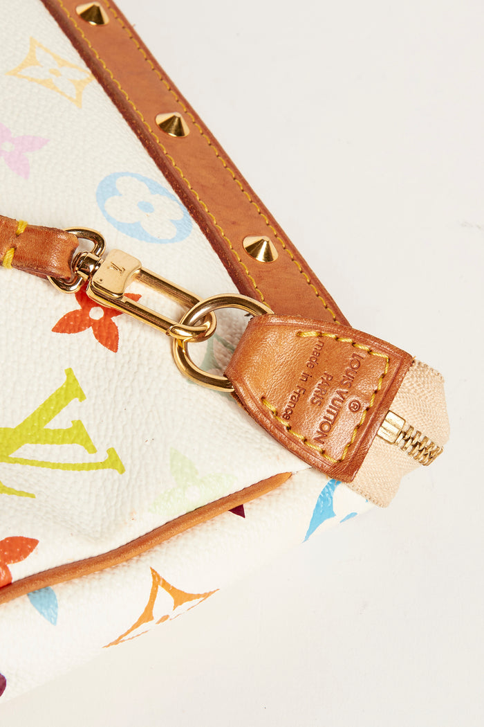 Vintage Louis Vuitton x Takashi Murakami White Multicolour Pochette Accessoires