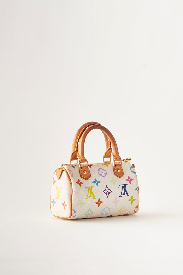 Vintage Louis Vuitton x Takashi Murakami Multicolour White Nano Speedy