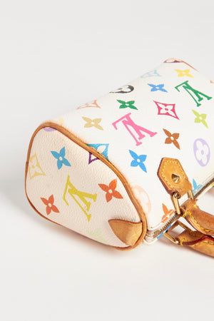 Vintage Louis Vuitton x Takashi Murakami Multicolour White Nano Speedy