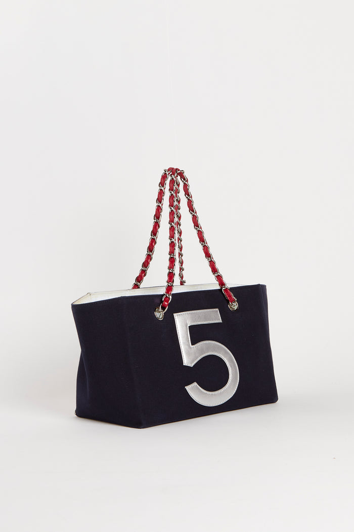 2000s Chanel No.5 Chocolate Bar Tote Bag