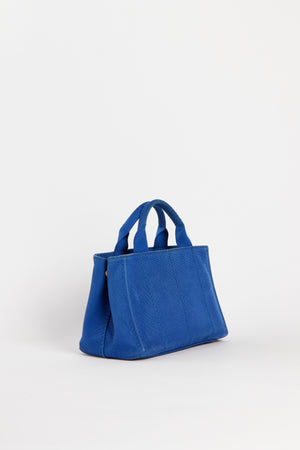 Vintage Prada Cobalt Blue Canapa Tote Bag