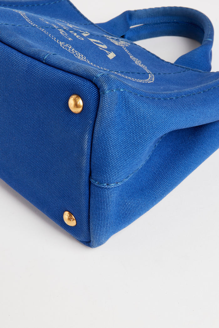 Vintage Prada Cobalt Blue Canapa Tote Bag