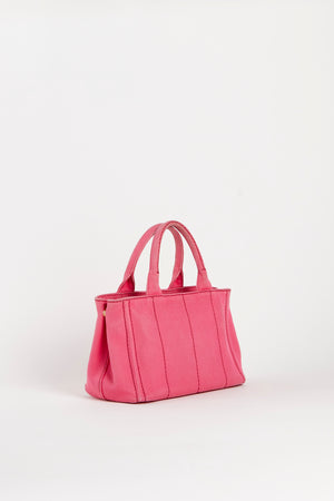 Vintage Prada Pink Canapa Tote Bag